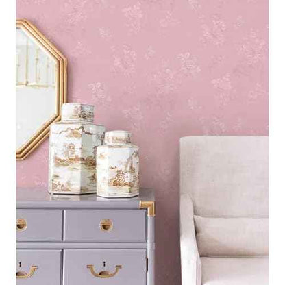 Latvo Pink Wallpaper Silk Embossed Floral Pink Contact Paper Peel and Stick 118inL 17.7inW Self Adhesive Wallpaper for Bedroom Kids Room Decor Nursery Textured Flower Contact Paper for Cabinets Liner
