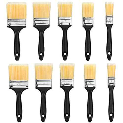 SteadMax Paint Brush Set (10 Pieces), Set of 10 Multi-Sized Brushes, Professional Quality Painting Tool Kit, Two Sets of 1, 1.5, 2, 2.5, and 3 Inch Brushes (Pack of 10)