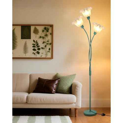 Lightdot Flower Floor Lamp for Living Room Modern Tree Floor Lamp with DIY Branch Goosenecks, Spring Green 3-Light Standing Lamp for Bedroom Kids Room