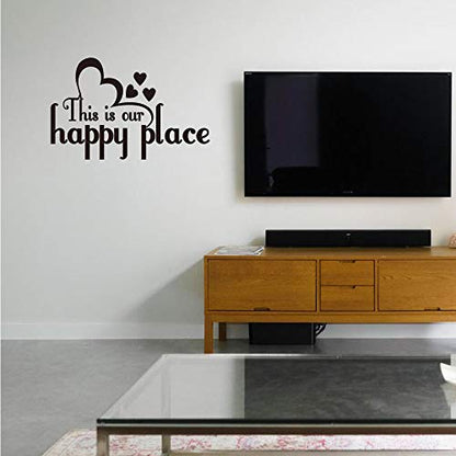 This is Our Happy Place Family Wall Decal Love Quote Vinyl Lettering Home Decor