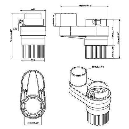 FoxAlien 42mm Diameter Dust Shoe for Mastuer Pro, Masuter 4040 CNC Router Machine with 60W 42mm Spindle Motor, Hose Diameter 38mm