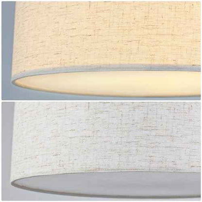 Luupyia 3-Lights Drum Ceiling Light Fixture 12.6 Inches, Vintage Unique Semi Flush Mount Ceiling Lighting with Fabric Drum Shade, Farmhouse Chandeliers for Bedroom, Hallway, Entry, Foyer E26 60W