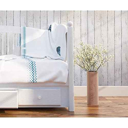 CiCiwind 118¡± x17.7¡± Wood Wallpaper Peel and Stick White Wood Wall Paper for Bathroom Bedroom Removable Waterproof Self-Adhesive Wallpaper Shiplap Contact Paper Decoral Laundry Room Vinyl Film