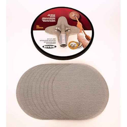Hyde 9-Inch Radial Sander Kit with 10-Pack Sanding Discs, Sanding Net, 240 Grit - Large Area Pivoting Hinge, Drywall Sanders with Fast Change Hook and Loop, Lightweight
