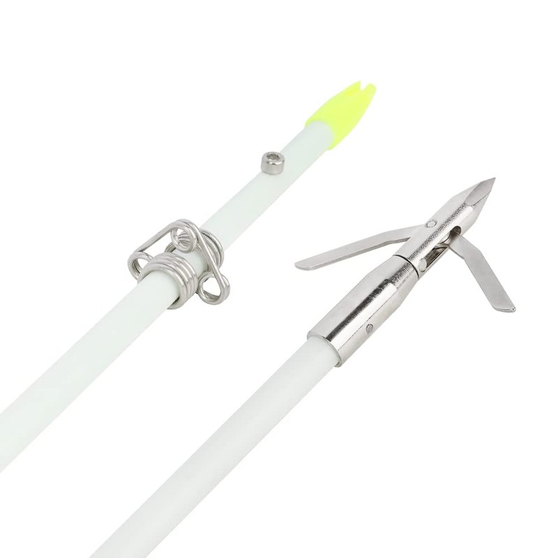 ZSHJGJR 34" Bowfishing Arrows Solid Fiberglass Shaft with Removable Broadheads for Compound & Recurve Bows& Long Bows Fishing Arrow Archery and Hunting 3/6Pack (6, Short Tip)