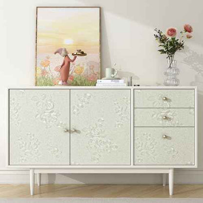 FunStick Vintage Beige Floral Wallpaper Peel and Stick Textured Embossed Beige Wallpaper Flower Contact Paper Peel and Stick Removable Wall Paper Vinyl Roll for Cabinets Bedroom Accent Walls 16"x80"