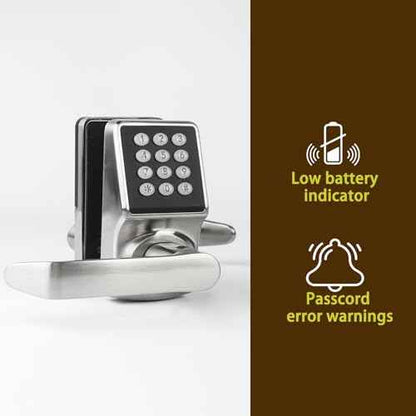 Keyless Entry Door Lock with Keypad,Keypad Door Lock with Handle,Smart Door Locks for Front Door with/Card/Passcode/Key,Digital Door Knob with Handle,Silver.