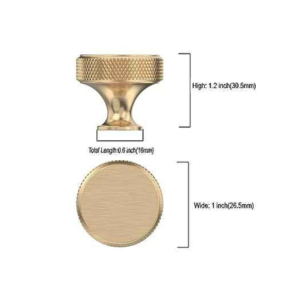 Asidrama 20 Pack Gold Kitchen Cabinet Knobs Knurled Dresser Knobs Drawer Knob Cabinet Hardware Aluminum Knob for Dresser Drawers