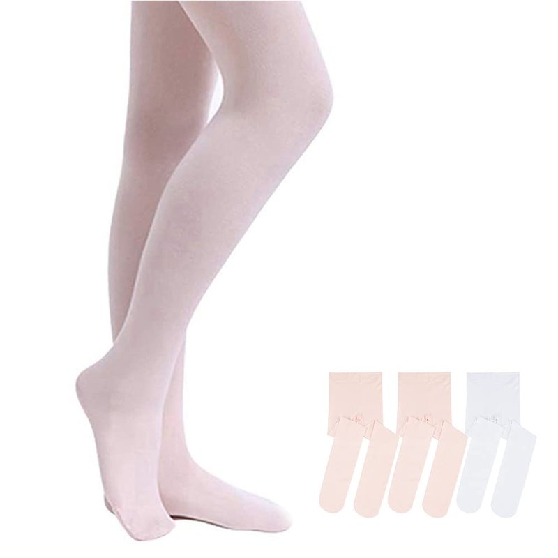 Stelle Girls' Ultra Soft Pro Dance Tight/Ballet Footed Tight(Toddler/Little Kid/Big Kid),2BP+WT,M