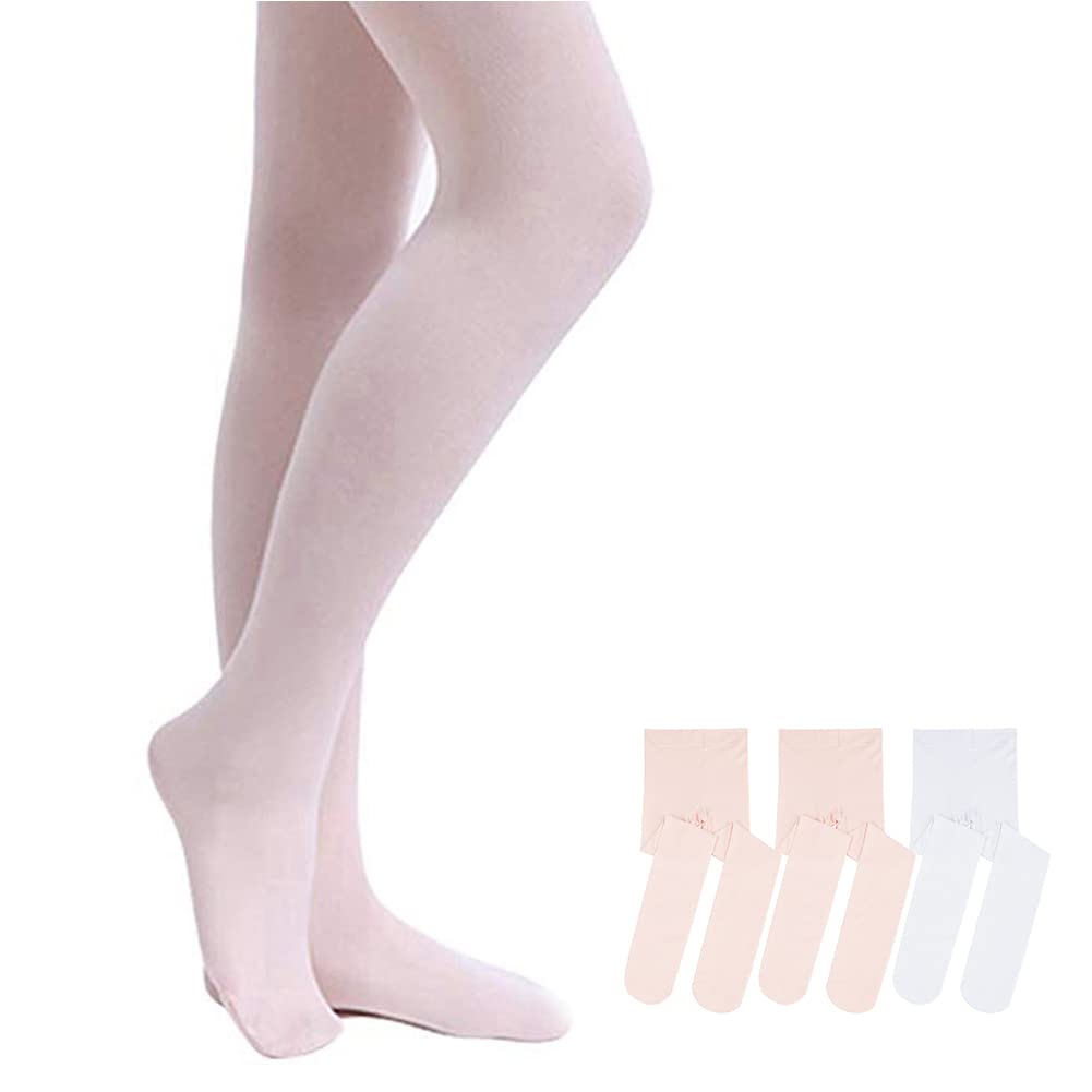 Stelle Girls' Ultra Soft Pro Dance Tight/Ballet Footed Tight(Toddler/Little Kid/Big Kid),2BP+WT,S
