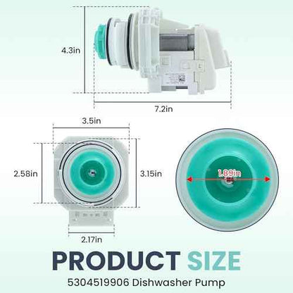 5304519906 BLP11-2 Dishwasher Pump and Motor Assembly Compatible for Fri-gidaire Ik-ea White-Westinghouse Washer Water Pump,Replaces AP6840161 A11951402 PS12712308 by MIFLUS