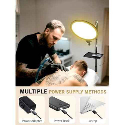 Lash Light for Eyelash Extensions, Floor Lamp with Moveable Stand & Flexible Arm, Esthetician Light with Adjustable Height & Color Temperature for Nail Art/Tattoo/Beauty/Makeup/Eyebrow/Skincare/Craft