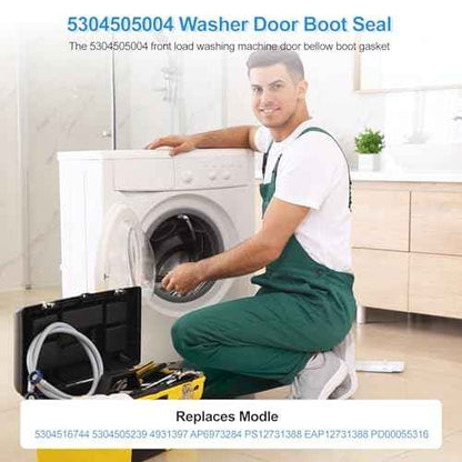 5304505004 Washer Door Gasket Replacement Compatible with Frigidaire Electrolux Washer Door Seal, 5304505004 Front Load Washing Machine Door Bellow Boot Gasket Replace Parts 5304516744 5304505239