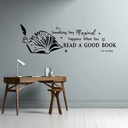 PLIGREAT Read Books Inspirational Quotes Wall Stickers, Removable Vinyl Peel and Stick Wall Decals for Nursery School Library Study Reading Room Wall Deocrations Home Office Indoor DIY Wall Art Decor