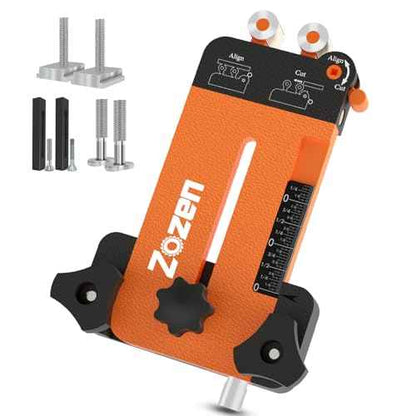 Thin Rip Jig + Feather Boards for Table Saw Jig Guide, Zozen 2in1 Woodworking Tools, Make Repetitive Strip Cut While Powerful Reducing Kickback, Directly Data without Calculation, for 3/4"X3/8"T Slots