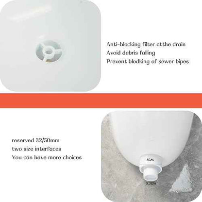 Wall Mounted Commercial Urinal With Hinged Cover Bathroom Washout Urinal for Men Plastic Urinals for Men Waterless Urinal Garage Urinal Urine Diverter Outdoor Urinal For Home Shed Backyard RV (white)