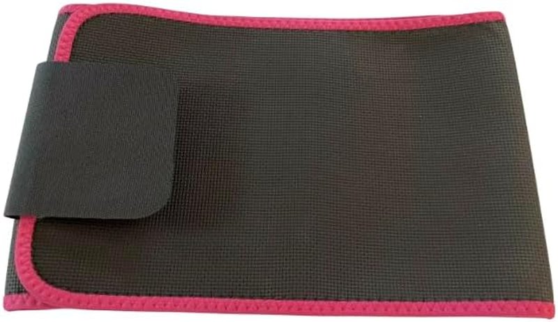 Unisex Sauna Waist Trimmer Belt - Ab Training & Toning Sweat Wrap | Adjustable 42" x 8" (Black with Pink Trim)