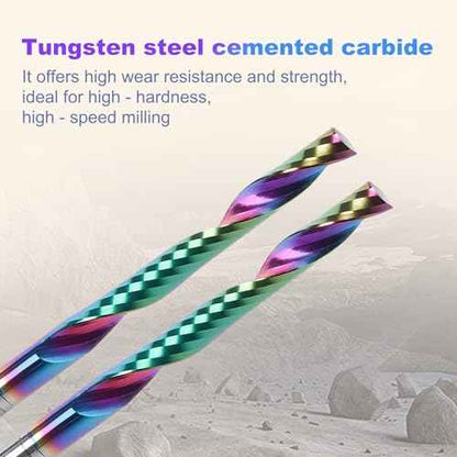 10 Pcs O Flute Up Cut Router Bits, 1/8-inch Shank Single Flute CNC End Mill, Spiral Solid Carbide Milling Cutters with DLC Coating, Ideal for Aluminum, Plastic, Acrylic, Wood, MDF and PVC
