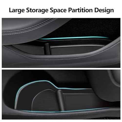 4PCS Door Side Storage Box for Tesla Model 3 Highland 2026 2025, TPE Front Rear Door Slot Organizer Tray Trash Can Model 3 Accessories 2024+