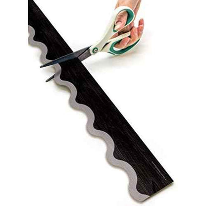 Teacher Created Resources Modern Farmhouse Black with Gray Scalloped Rolled Border Trim ? 50ft - Decorate Bulletin Boards, Walls, Desks, Windows, Doors, Lockers, Schools, Classrooms, Homeschool