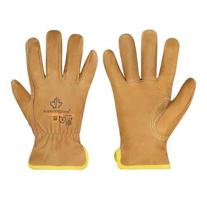 Superior Glove Endura Cut and Water Resistant Leather Work Gloves for Men & Women ? 378GOBKL Large (Pack of 1 Pair)