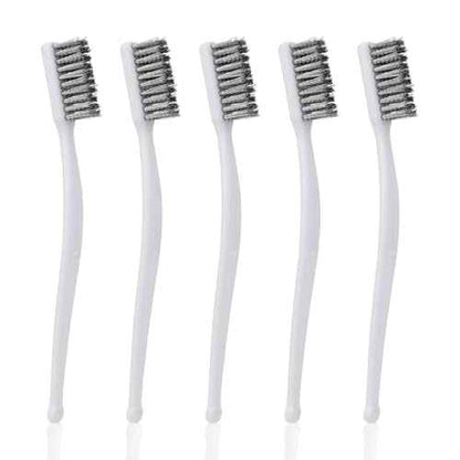 5pcs Wire Brushes Set for Cleaning, 7.09in Long Stainless Steel Wire Brushes Reinforced Bristle Mini Handle Brush Tools for Kitchen Industrial Welding Slag Walnut Carving Gaps Rust Removal