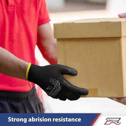 PU Coated Work Gloves -12 Pairs Bulk Pack, Excellent Grip, Seamless Knit Nylon Safety Gloves with Polyurethane Coated for Touchscreen, Lightweight, Ideal for Light Duty Work (Large)