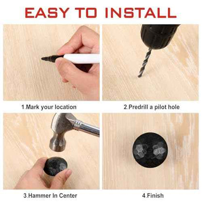 50 Pcs Large Iron Clavos Decorative Nails Iron Antique Clavos Fasteners Ornamental Rustic Accent for Wood Doors, Shutters, Faux Wood Beams, Gates and Furniture (1.5 Inch,Black)
