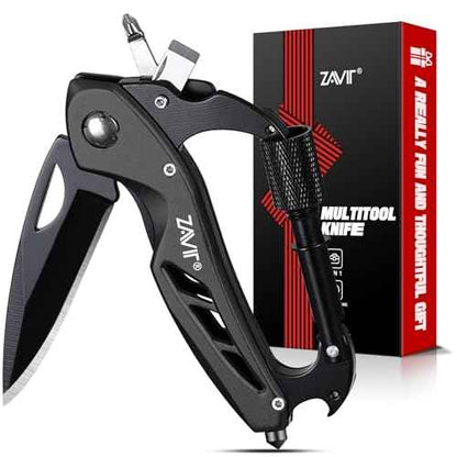 Gifts for Men, Multitool Carabiner with Pocket Knife Men Valentines Day, Mens Stocking Stuffers for Christmas, Stocking Stuffers for Dad Gifts from Daughter Son, Birthday Tools Gadgets for Him Husband
