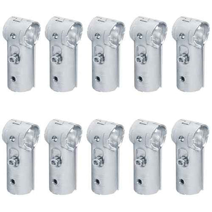 10 Sets T Pipe Clamp Connector for 1-1/4" x 1-1/4" (1.25" OD) Round Tube Frame, Chain Link Fence Tee Clamps, Carbon Steel