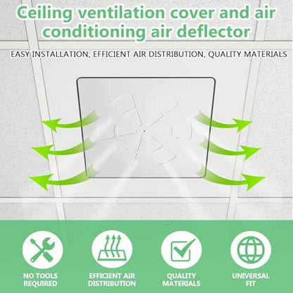 (1 Pack)-24" x 24" Adjustable Office Vent Cover - Durable,For Flat Office Ceiling Vents Ceiling Air Deflector for Conditioner or Heat Air Deflector Magnetic Size approximately: 24.75X24.75IN