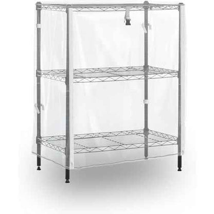 PVC Waterproof 3 Shelf Wire Rack for Wire Shelf Cover - 24" W x 14" D x 30" H - Protects from Dust and Debris - Only Cover (Transparent)