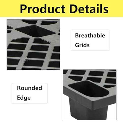 2 Pcs Plastic Pallets, Lightweight Waterproof Floor Pallet, Interlocking Storage Pad with Breathable Grids, Applicable to Indoor and Outdoor, Garages, Kitchen and Basement