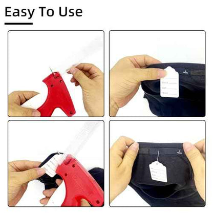 1606pcs Tagging Gun Kit, Tagging Gun for Clothing, Standard Retail Price Tag Attacher Gun Kit for Clothes Labeler with 6 Steel Needles and 1600 1-in Barbs Fasteners (Not Stitch Gun)