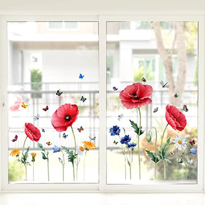 Wall Decals Vinyl Stickers, Removable Murals, Flowers Theme