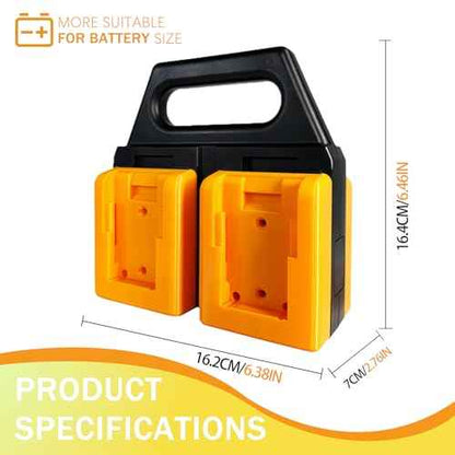 Battery Holder for Dewalt 20V &18V ? 4-Slot Portable Battery Organizer for Tool Bags & Job Sites ? Carry Multiple Batteries with Ease and Keep Them Ready for Use.