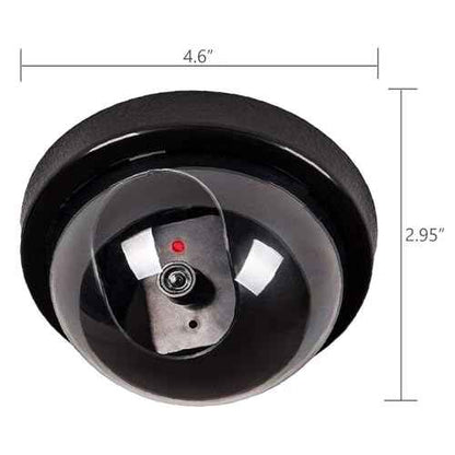 WALI Dummy Fake Security CCTV Dome Camera with Flashing Red LED Light with Security Alert Sticker Decals (SD-6), 6 Packs, Black