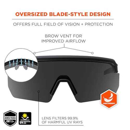 Ergodyne Skullerz AEGIR Anti Scratch Safety Glasses, Anti-Fog, ANSI z87.1