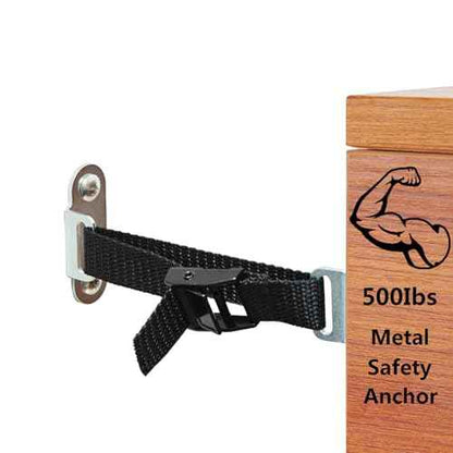 Anti Tip Furniture Anchors,(4 Sets) Adjustable Child Safety Anchors ? Earthquake Proof & Baby Proofing Kit for Securing Dressers, TV Stands, Cabinets, Bookshelves.