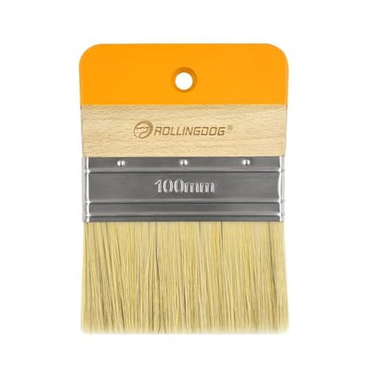 ROLLINGDOG 4" Flat Paddle Paint Brush - Decorative Brush for Walls Texture Paint and Artist Painting