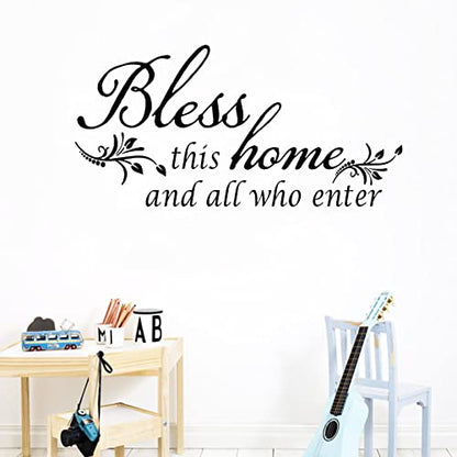 Wall Stickers, Family Letter Quote Water-Proof Home Decor Wall Sticker, Removable Vinyl Decal Art Mural for Living Room Bedroom - Bless This Home