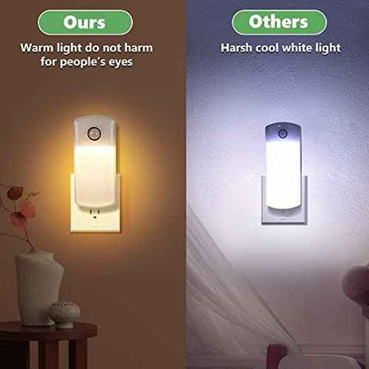 Enhon 6 Pack Emergency Power Failure Night Lights, Motion Sensor Night Light, Automatic Dusk to Dawn, Emergency Lights for Home, Bedrooms, Hallways, Black Outs, Rechargeable