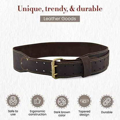 Style N Craft - 3" Wide, Long, Tapered Full-Grain Oiled Leather Work Belt, Durable, Stylish and Rugged, available in 3 sizes