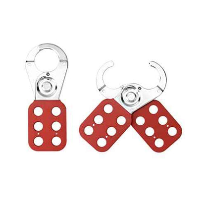 QWORK Lock Out Tag Out Hasp, 12 Pack Tamper-Proof Stainless Steel Padlock Hasp with Extended Jaw, Red
