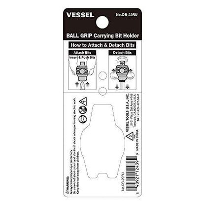 VESSEL Ball Grip Carrying Bit Holder (Red) QB22RU (1)