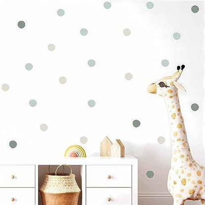 Gray Light Green Light Brown Polka Dot Wall Stickers, sacinora DIY Circle Wall Decals Removable Vinyl Peel and Stick for Kids Closet Refrigerator Living Room Bedroom Children's Room Sofa TV Background
