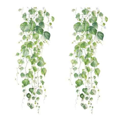 Green Plant Vine Wall Sticker - Evergreen Ivy Leaves for Bedroom & Living Room - 22x28.7 Inch