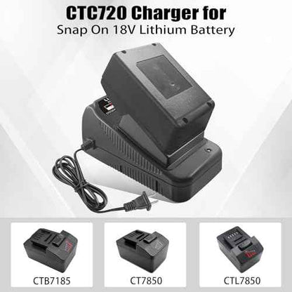 CTC720 Charger Replace for Snap on 18V Charger CTB8185 CTB8187 CT7850 CDR7850H CTL7850 CTB7185 Tool Battery Li-ion