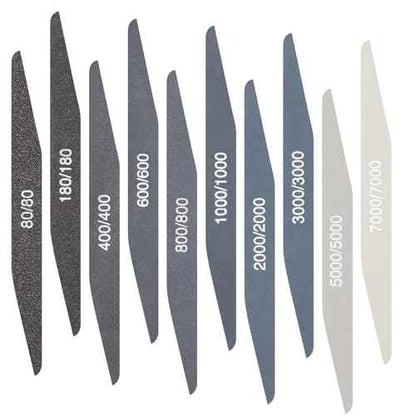 Honoson 10 Pcs Sanding Sticks Buffing Sanding Sticks for Plastic Models Assorted Grits Crafts Metal Wood Sandpaper Tools(Low Grits Rating,Double Angle Shape)