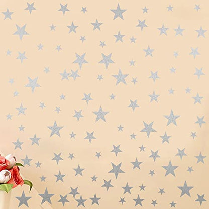 Star Wall Sticker Vinyl Decals for Nursery Bedroom Boys or Girls Room Playroom Classroom Living Room Silver 120pcs